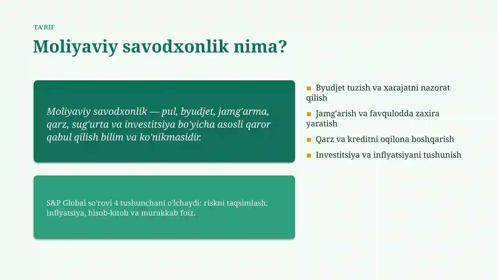 Moliyaviy savodxonlik taqqoslama tahlil va sog'liqni saqlash sohasidagi ahamiyati 4