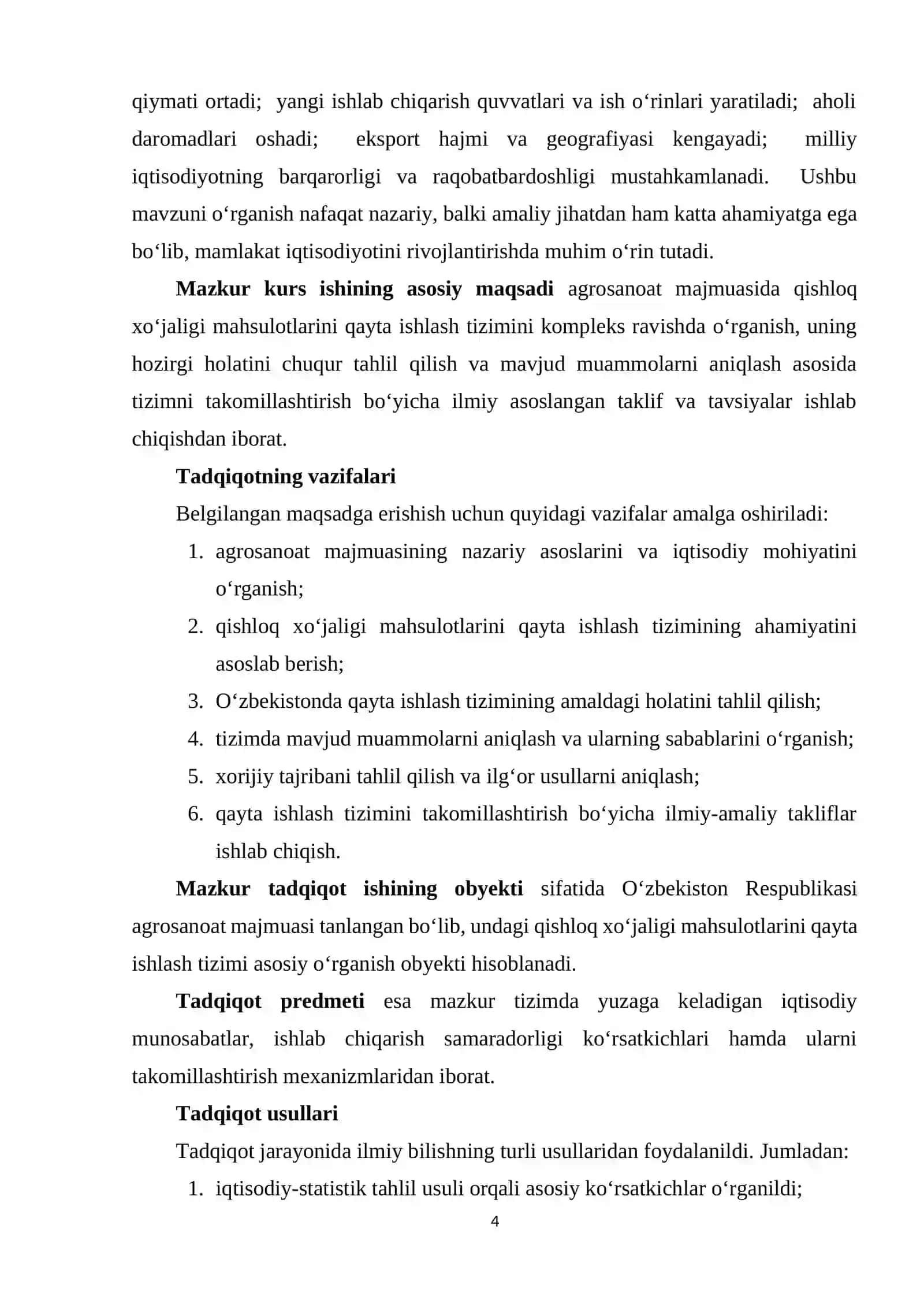 AGROSANOAT MAJMUASIDA QISHLOQ XO‘JALIGI MAHSULOTLARINI QAYTA ISHLASHNING Tizimi 4