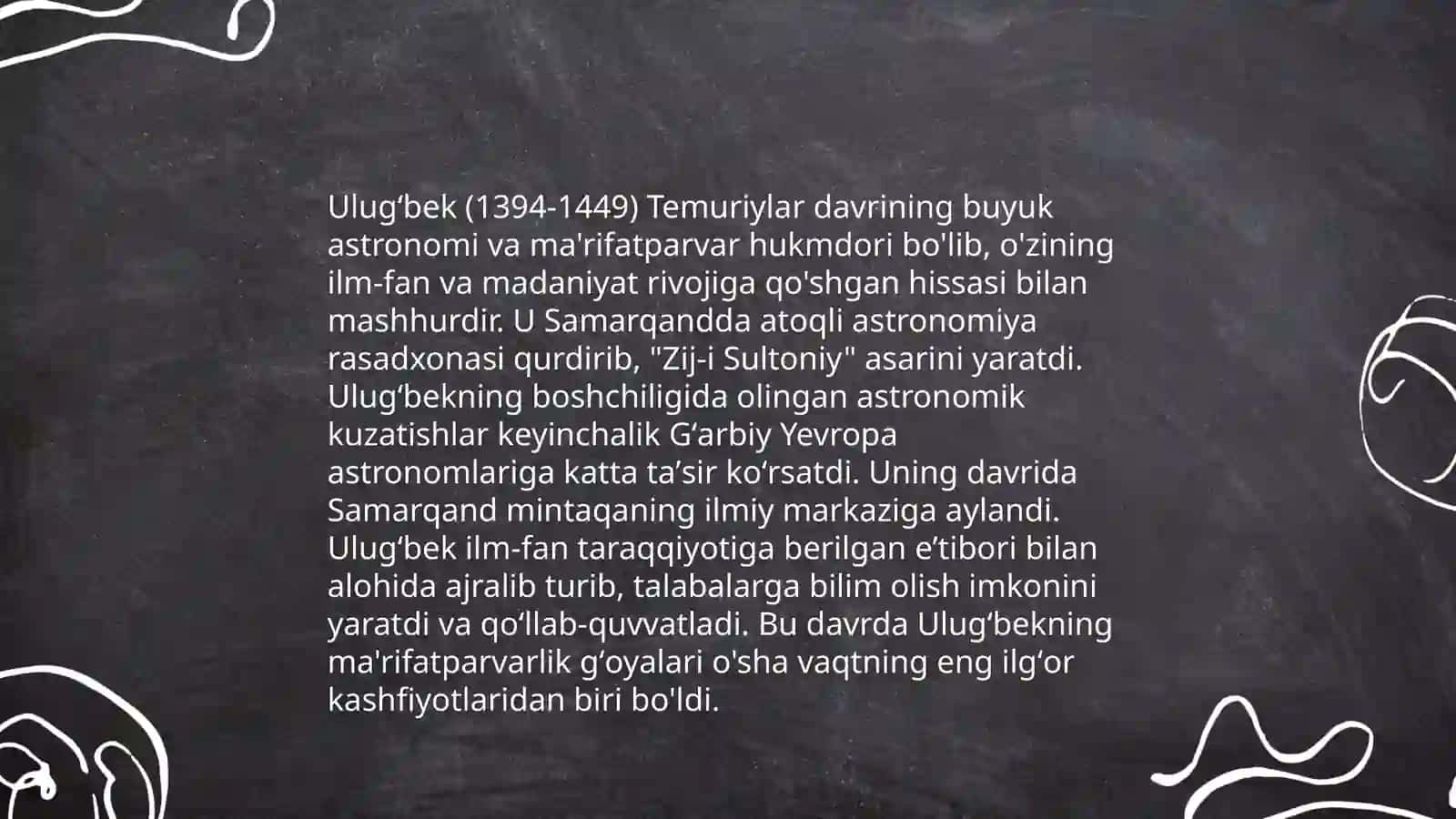 Mirzo Ulugʻbekning pedogogik gʻoyalari va ma'rifatparvarlik faoliyati 4