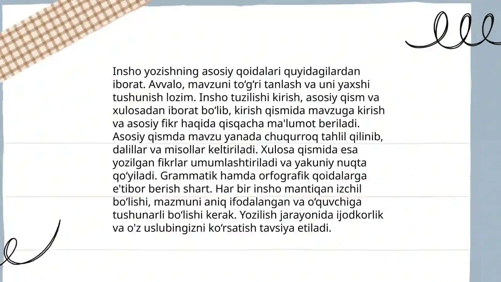 Insho,bayon yozish texnikasi 4