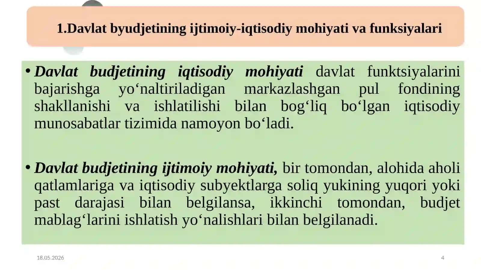 DAVLAT MOLIYASI 4