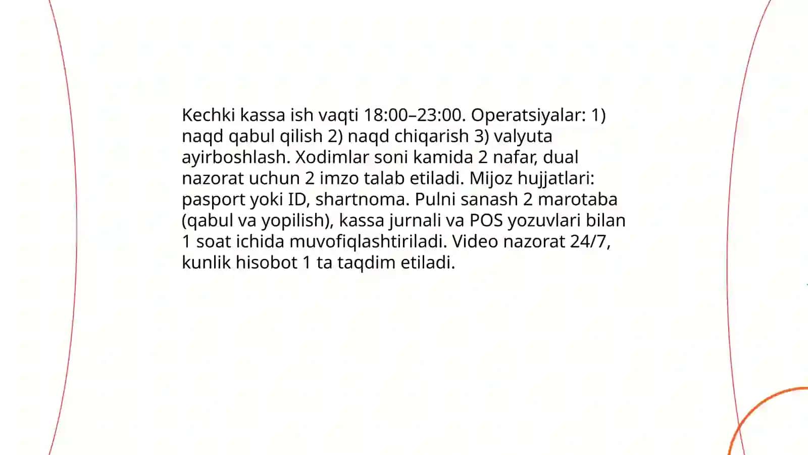 Banklarda kechki kassalarning faoliyati 4