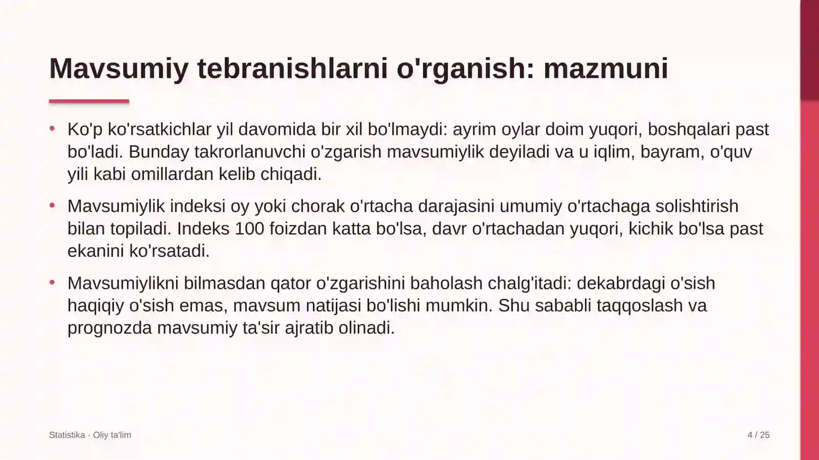 Favqulodda vaziyatlar xizmatida mavsumiy tebranishlarni o'rganish 4