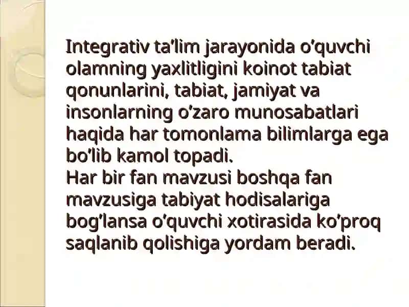Bo’shlang’ich sinflarning ta’limiga oid dars mashg’ulotlarida integratsiya jarayoni 4