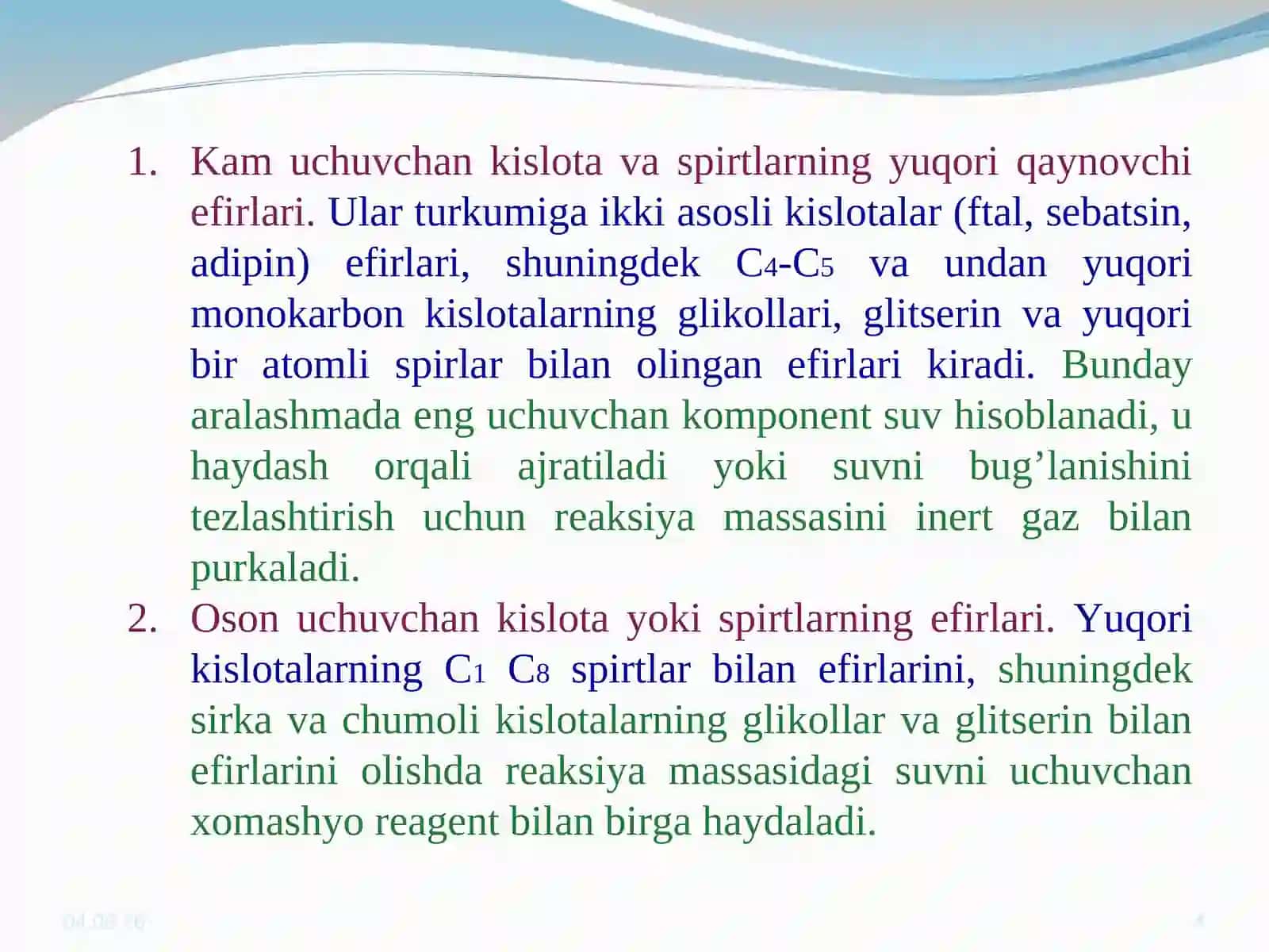SINTETIK VA MURAKKAB EFIRLAR 4