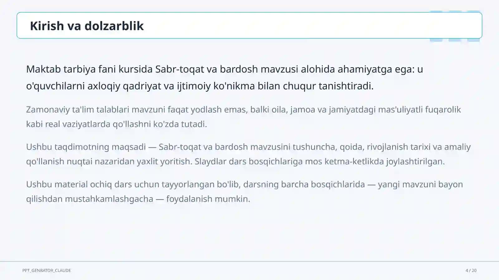 Sabr-toqat va bardosh (5-sinf) 4