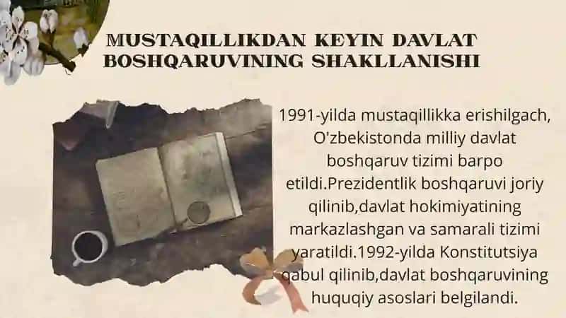 Oziq-ovqat texnologiyasi yo'nalishi K-39-25- guruh talabasi Maxkamova Asalning O'zbekistonning eng yangi tarixi fanidan tayyorlagan taqdimoti 4