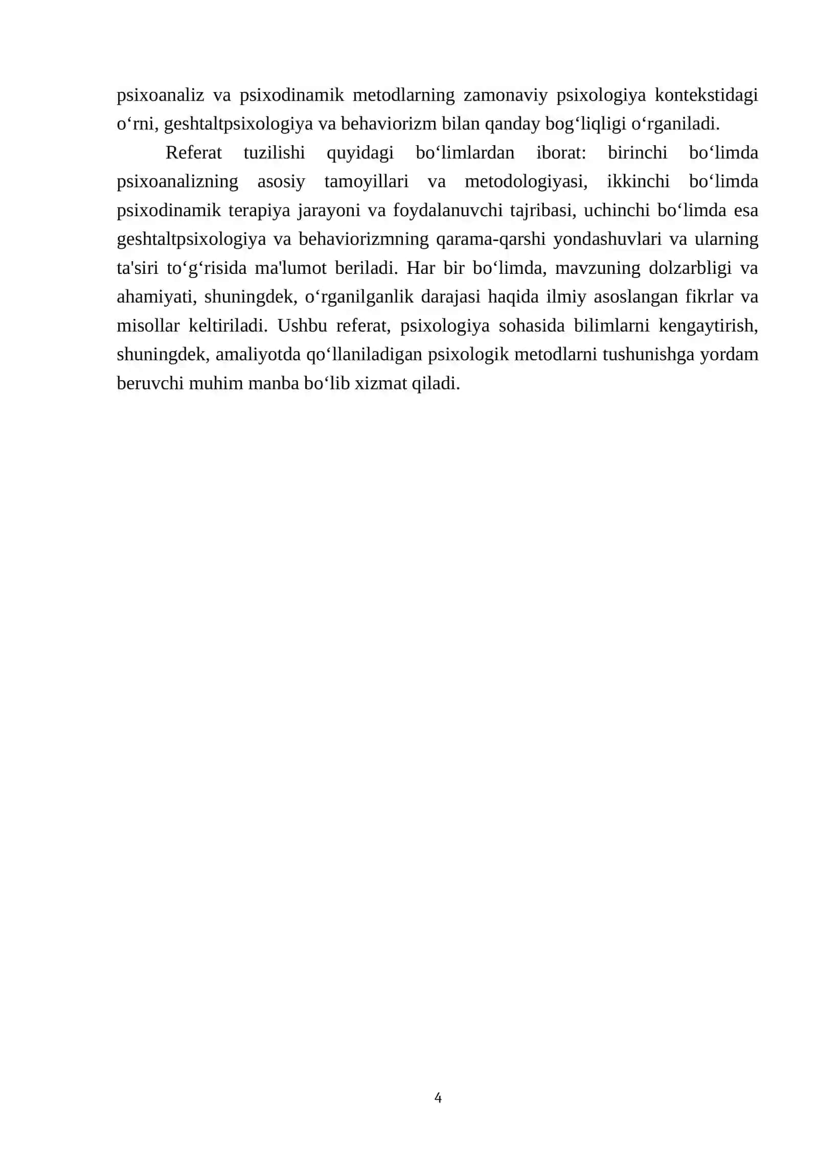 Psiхоаnаliz vа psiхоdinаmik tеrаpiya Gеshtаltpsiхоlоgiya vа biхеviоrizm 4
