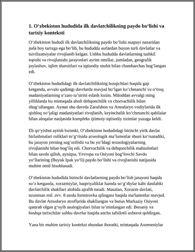 O‘zbekiston hududida ilk davlatchilikning tashkil topishi va rivojlanish bosqichlari 4