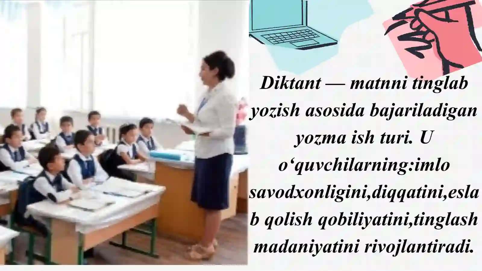 Yozmaish—o‘quvchilarningsavodxonligi,fikrlashivanutqmadaniyatinirivojlantirishgaxizmatqiladigantopshiriqturihisoblanadi 4