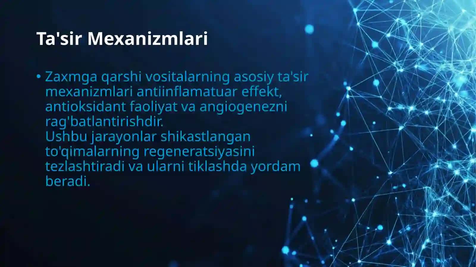 Zaxmga qarshi vositalar. Regenerantlar va reparantlar 4