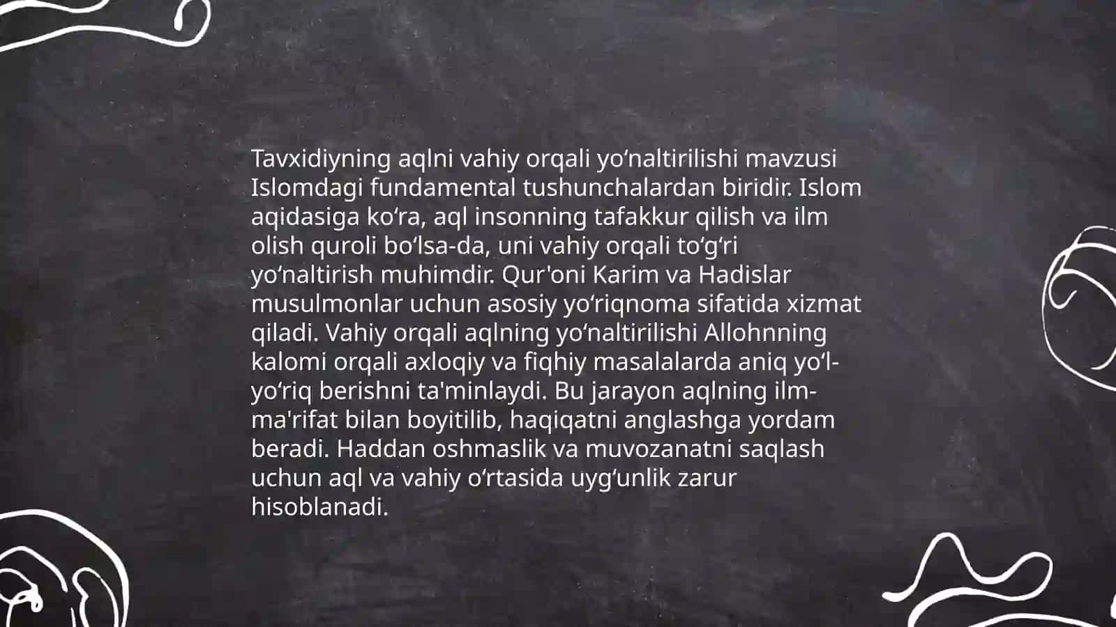 Tavxidiyning aql va vahiy haqidagi fikrlari 4