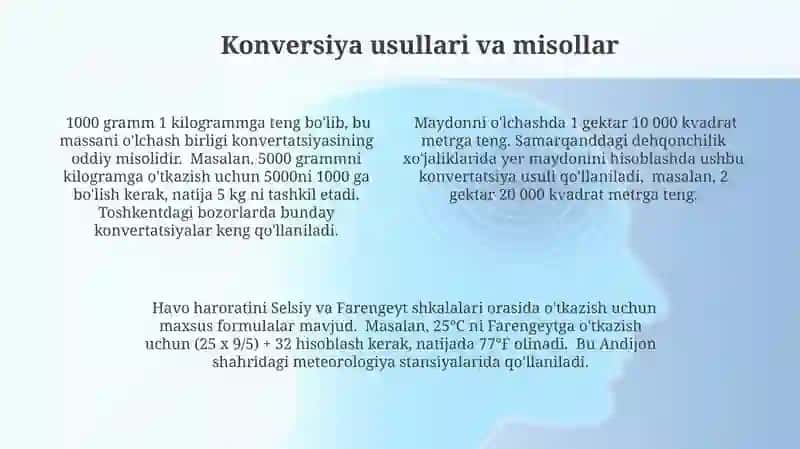Miqdorlarni oʻqitish,oʻlchov birliklarlarining turlari orasidagi bogʻliqliklar metodikasi. 4