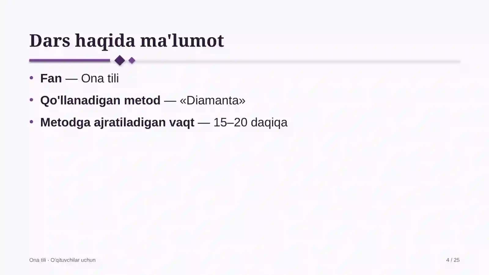 ona tili darslarida diamanta metodidan foydalanish 4602 4