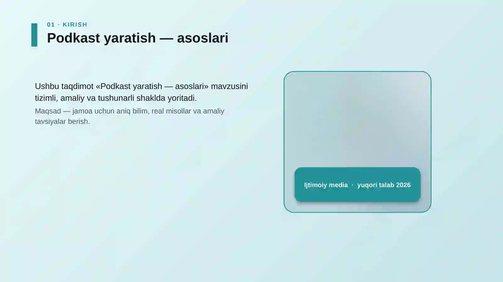Podkast yaratish — asoslari 4