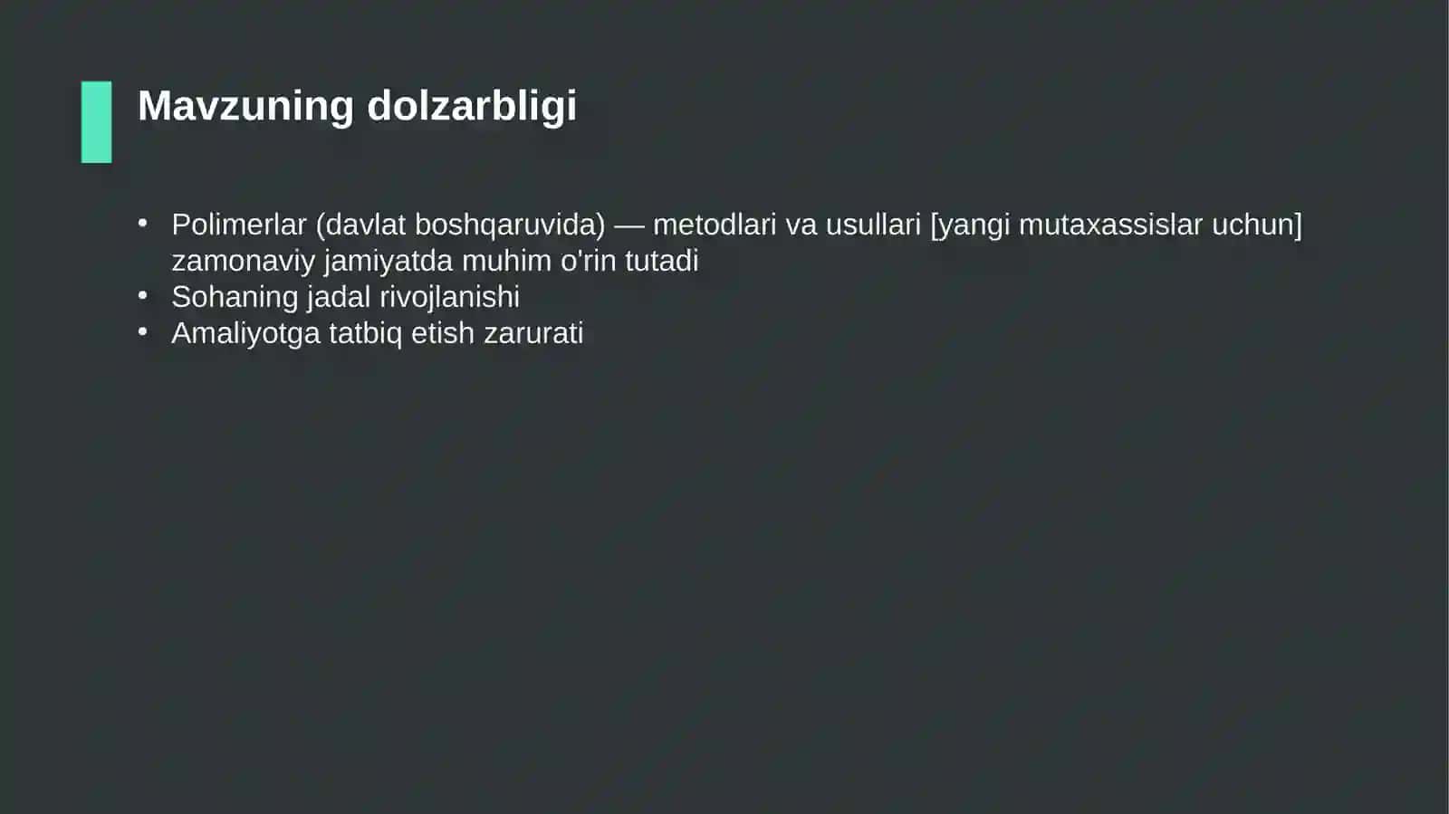 Polimerlar (davlat boshqaruvida) — metodlari va usullari [yangi mutaxassislar uchun] 4