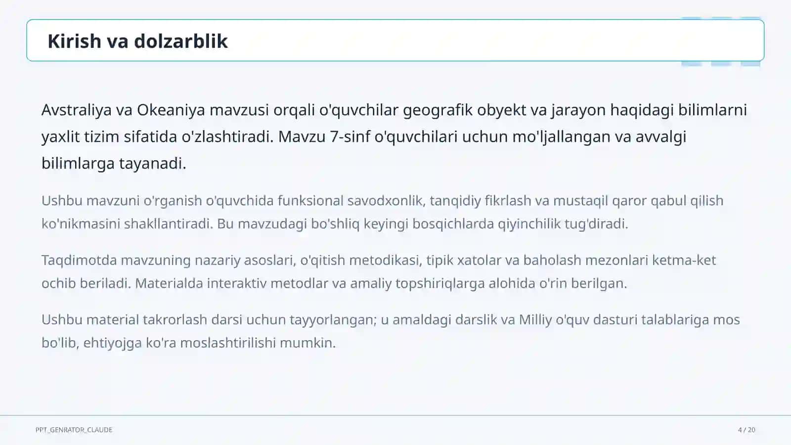 Avstraliya va Okeaniya (7-sinf) 4