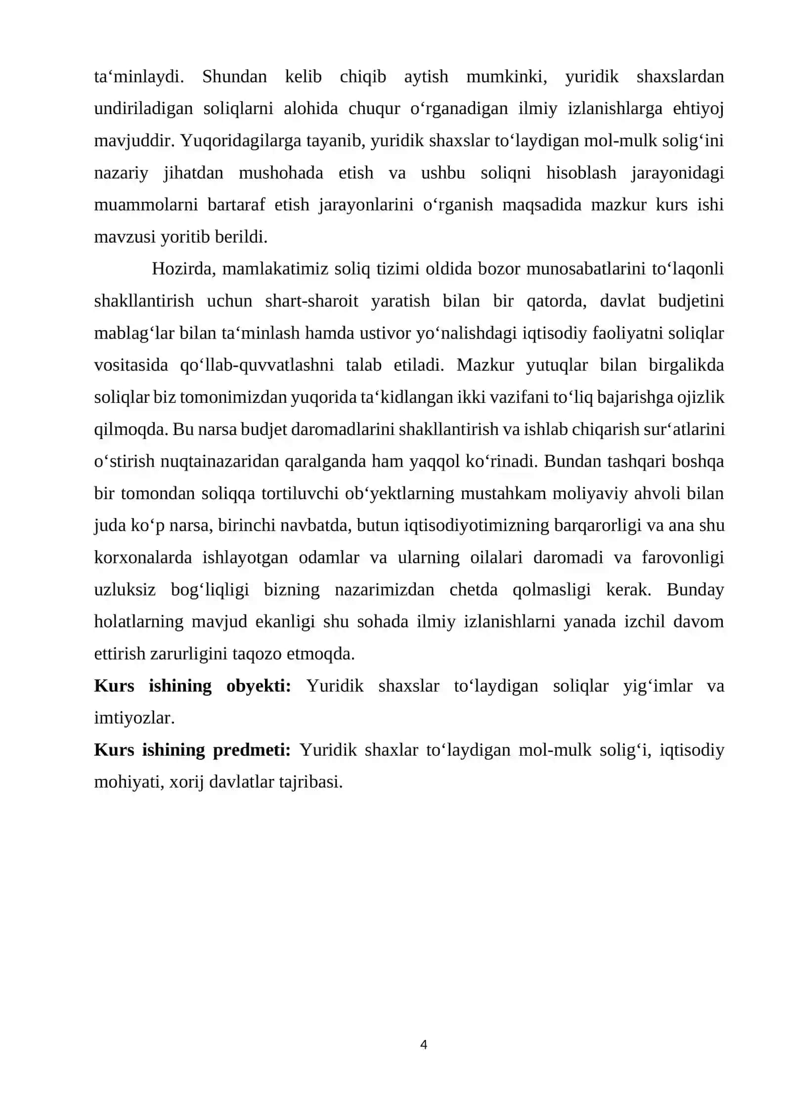 YURIDIK SHАXSLАR TO‘LАYDIGАN SOLIQLАR, YIG‘IMLАR VА IMTIYOZLАR 4