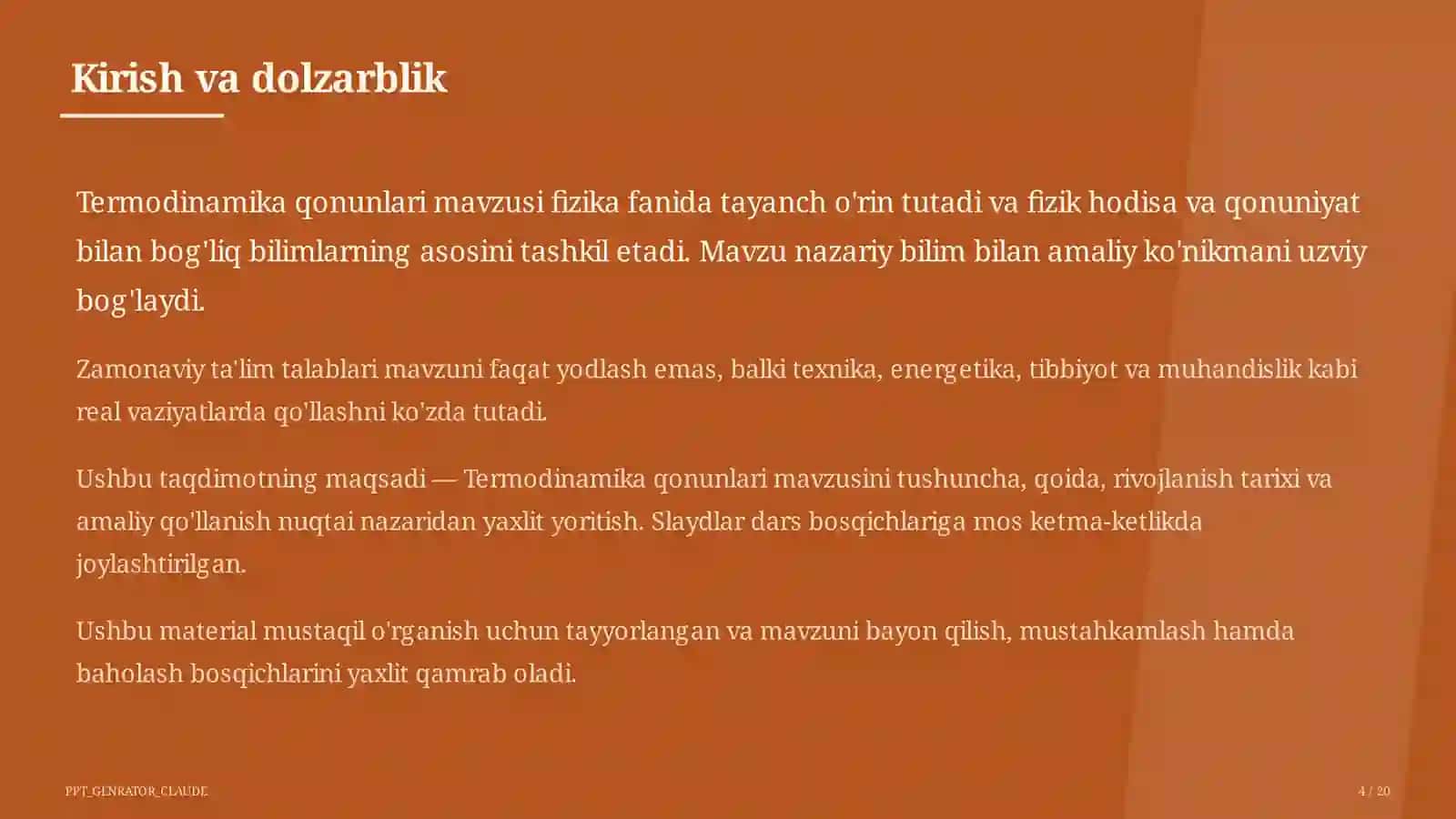 Termodinamika qonunlari (10-sinf) 4