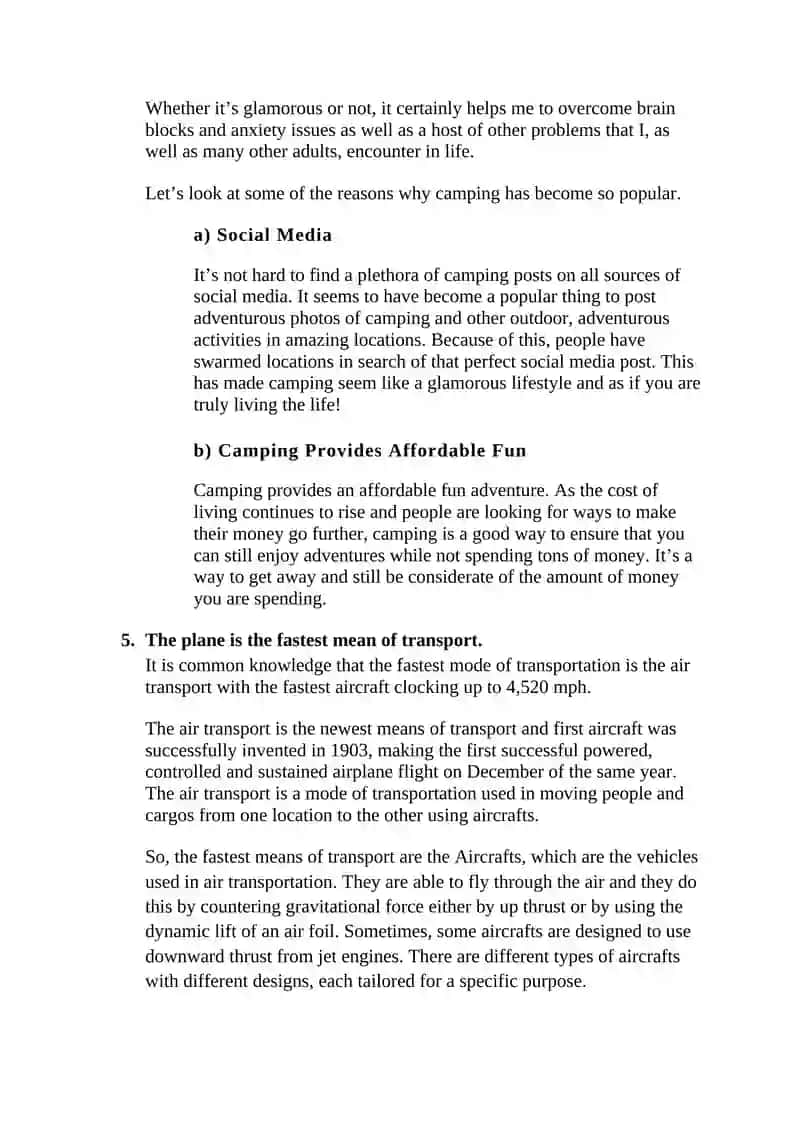 Topics for oral speech 4