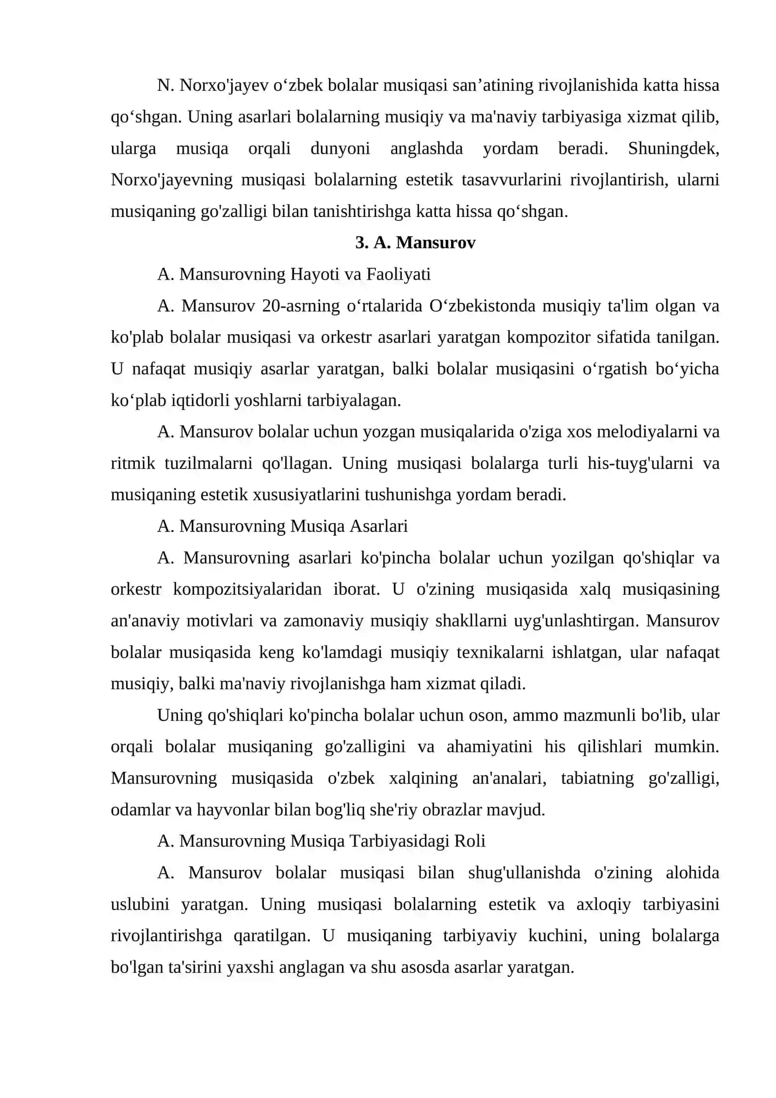 Oʻzbek bolalar kompozitorlari Sh.Yormatov N. Norxo'jayev A. Mansurov D. Omonullayeva 4