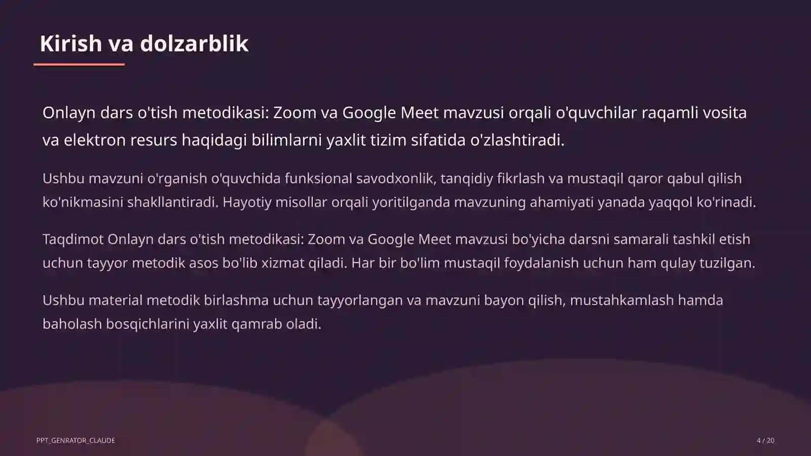 Onlayn dars o'tish metodikasi: Zoom va Google Meet 4