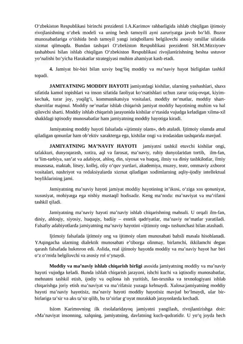 TARIXIY JARAYONDA JAMIYATNING MADANIY VA MA’NAVIYQADRIYATLARI.JAMIYAT VA TARIX FALSAFASI 4