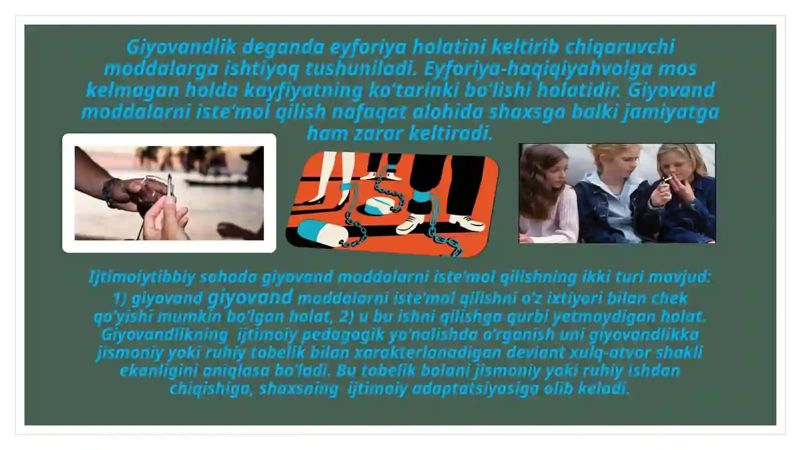 Giyohvandlik - deviant
xulq shakli sifatida. 4