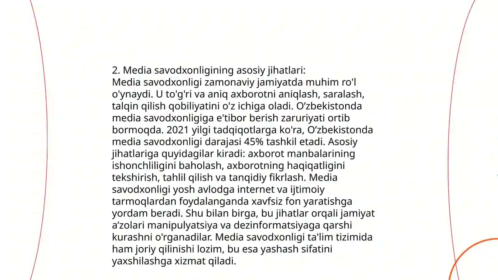Media savodxonligi va axborot madaniyati fanining asosiy predmeti, vazifalari va uning rivojlanish evolyutsiyasi 4