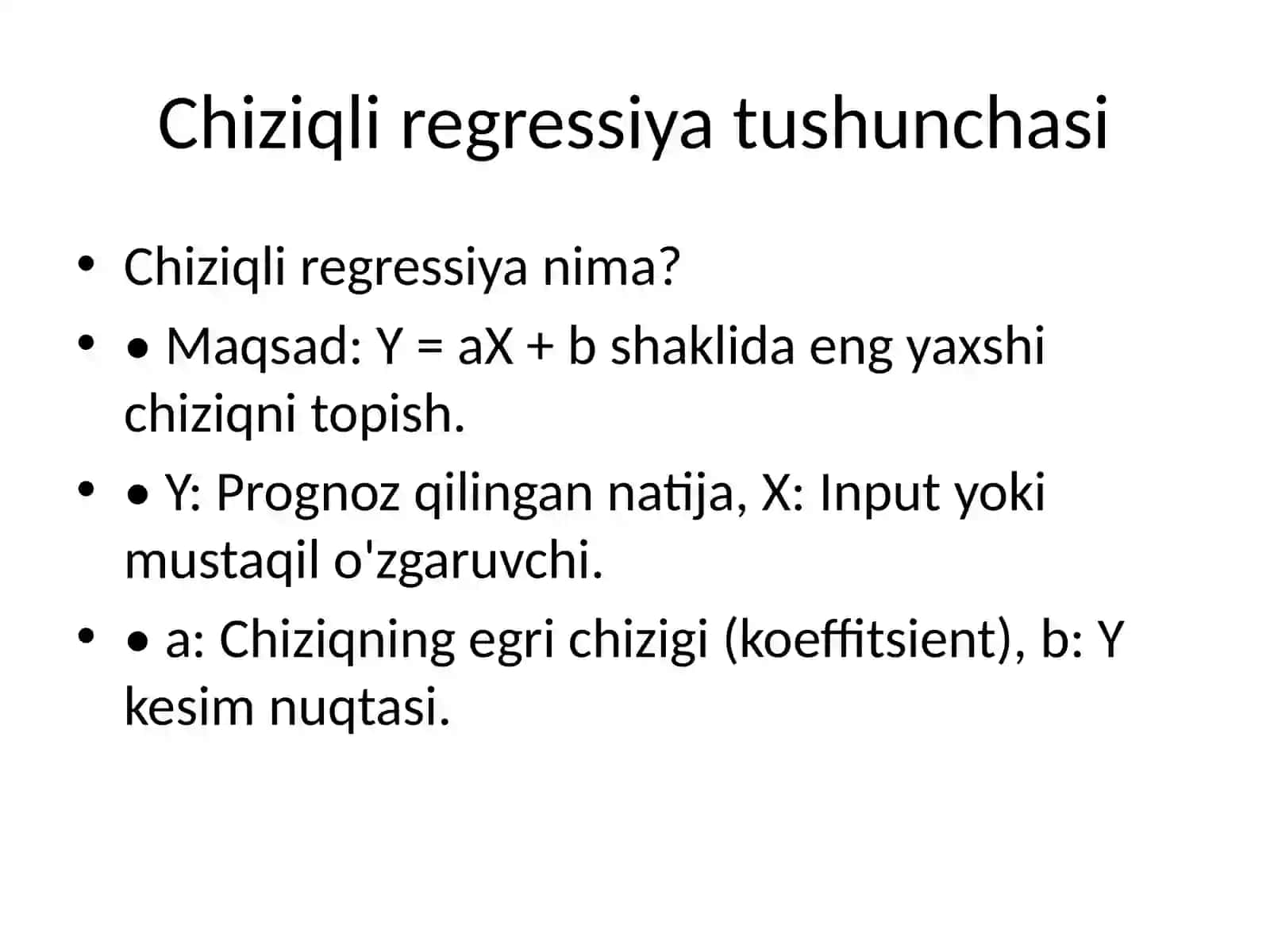 Chiziqli regressiya taqdimoti 4