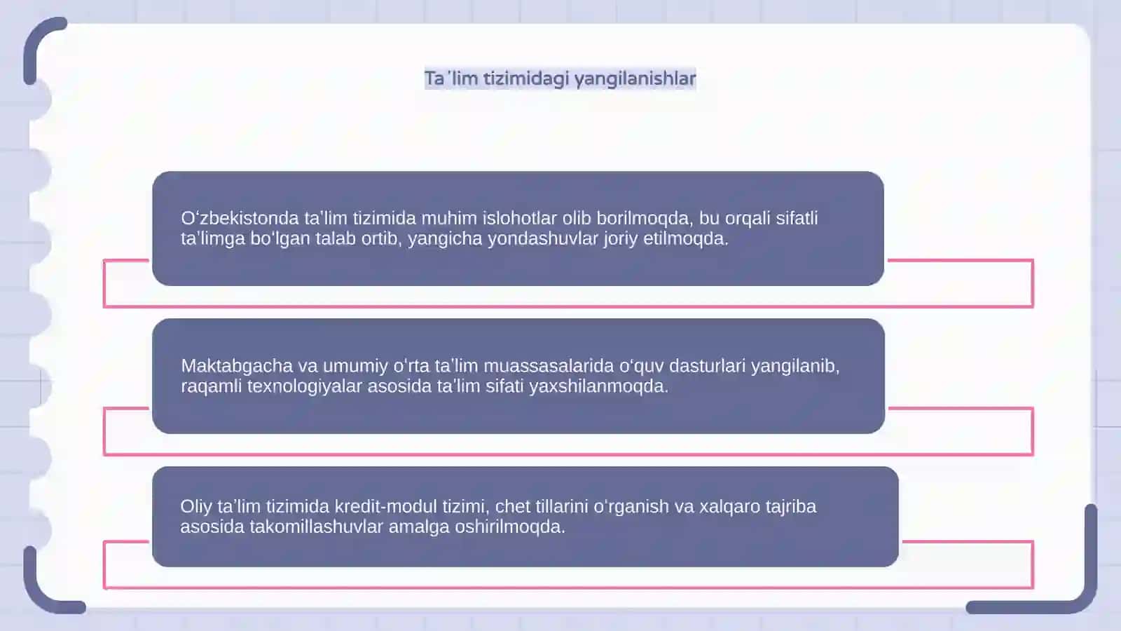 Oʻzbekistonda ijtimoiy sohada amalga oshirilayotgan oʻzgarishlar mazmun va mohiyati 4