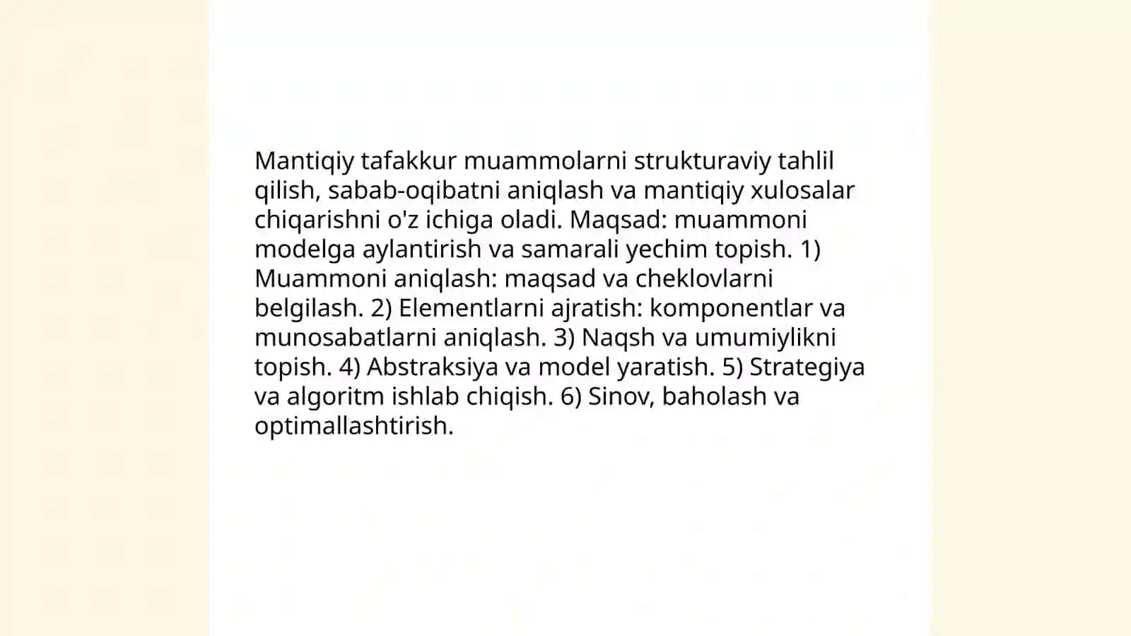 Mantiqiy masalalar va ularni yechish usullarini o'rgatish 4