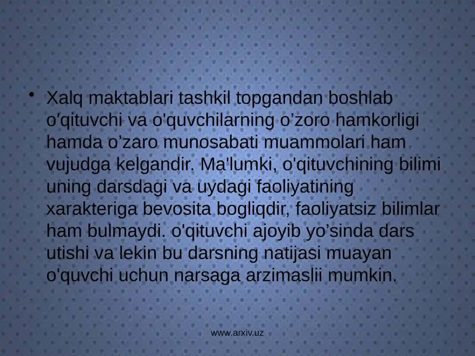 Pedagogika kolejida darslarga qo'yiladigan talablar 4