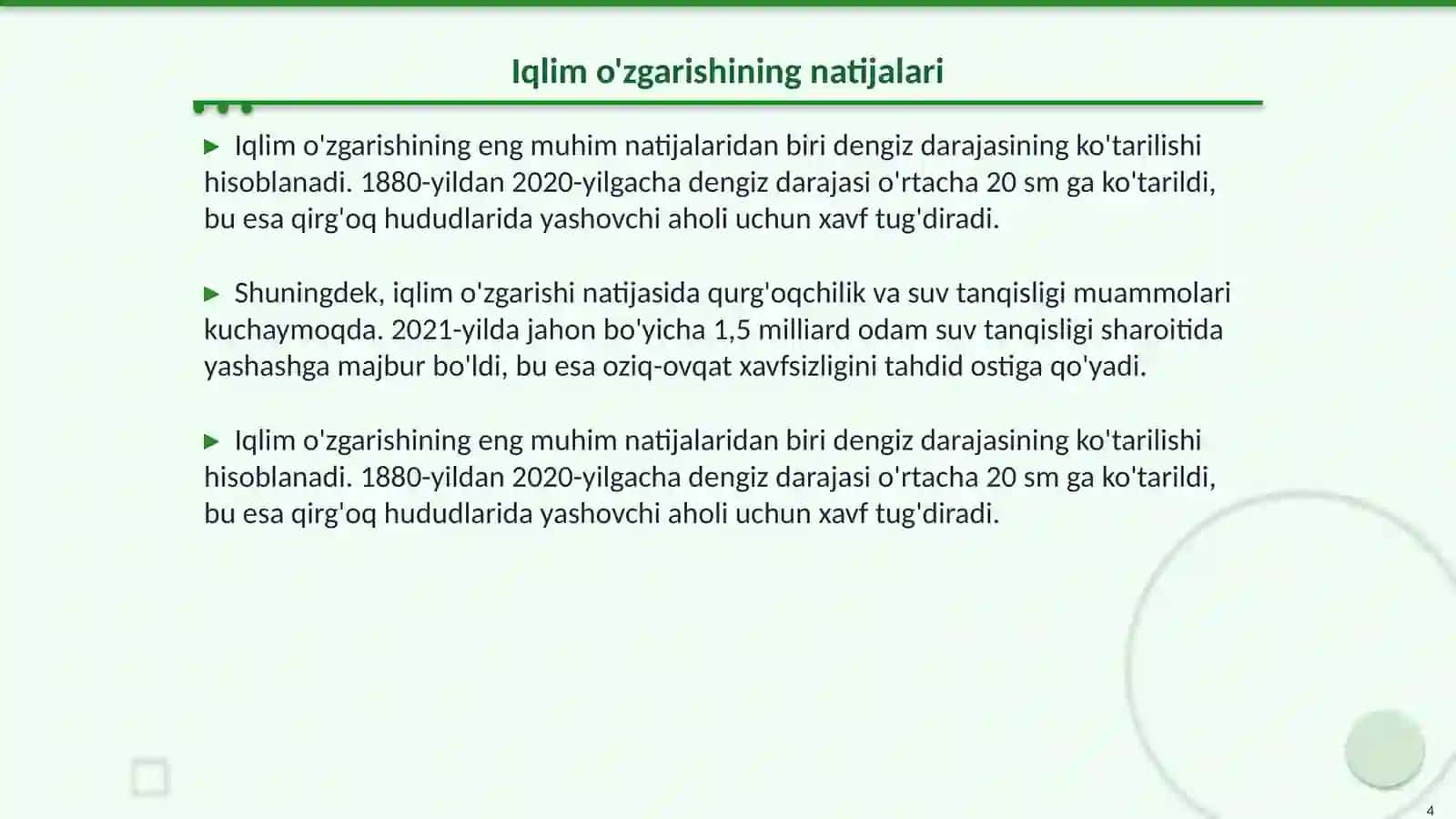 Global isish va uning oqibatlari 4