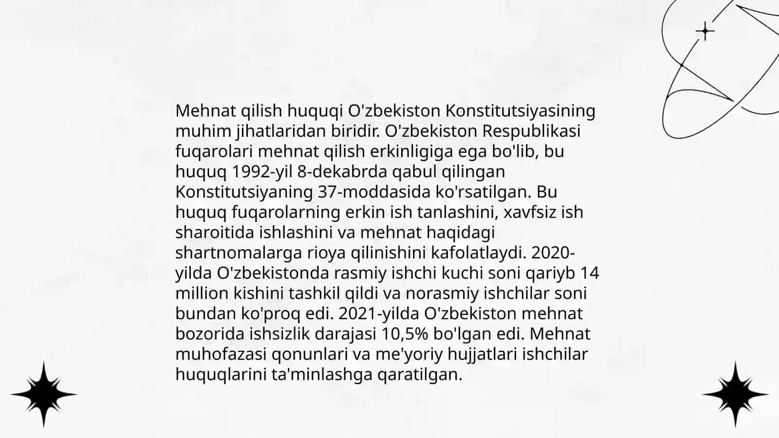 Oʻzbekiston respublikasi fuqarolarining huquqlari va majburiyatlari 4