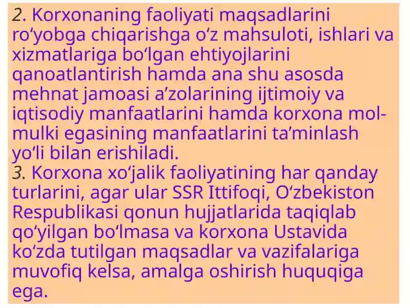 O'zbekiston Respublikasida korxonalarni boshqarishda foydalanadigan qonunlar 4