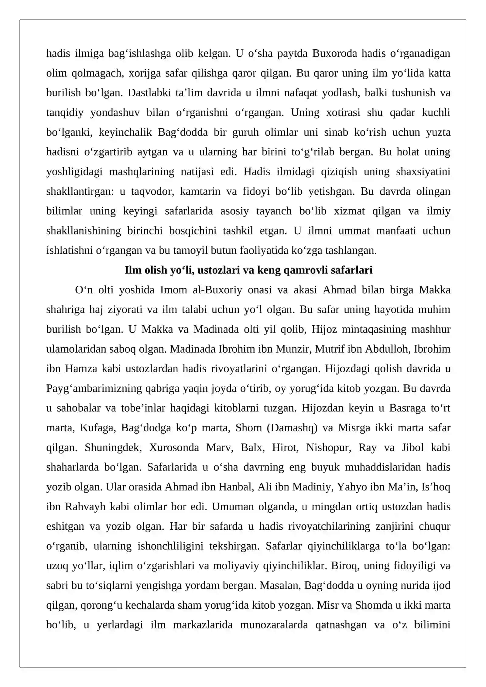 Imom Buxoriyning hayoti va ilmiy shakllanishi 4