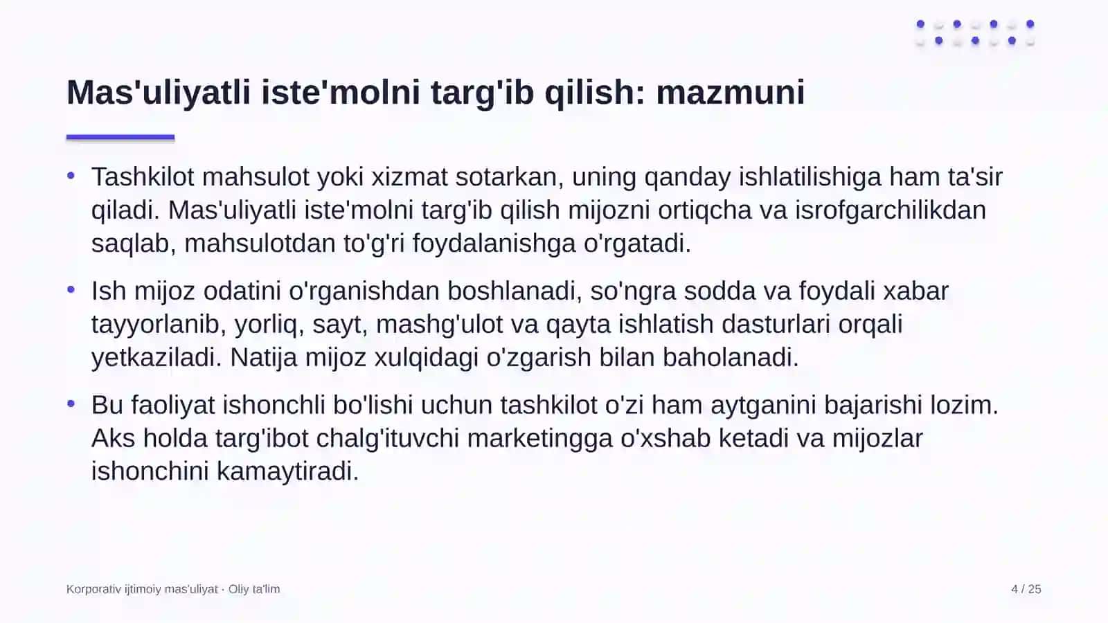 Dasturiy mahsulot kompaniyalarida mas'uliyatli iste'molni targ'ib qilish 4