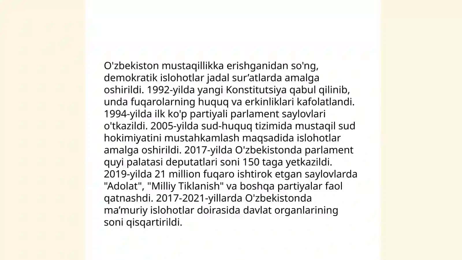 O'zbekiston demokratik fuqorolik jamiyati asoslari 4