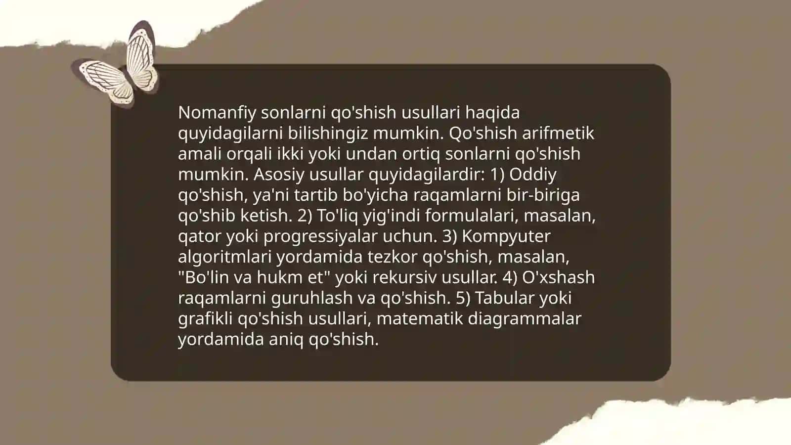 Nomanfiy sonlar ustida arifmetik amallarni o’rgatish metodikasi 4