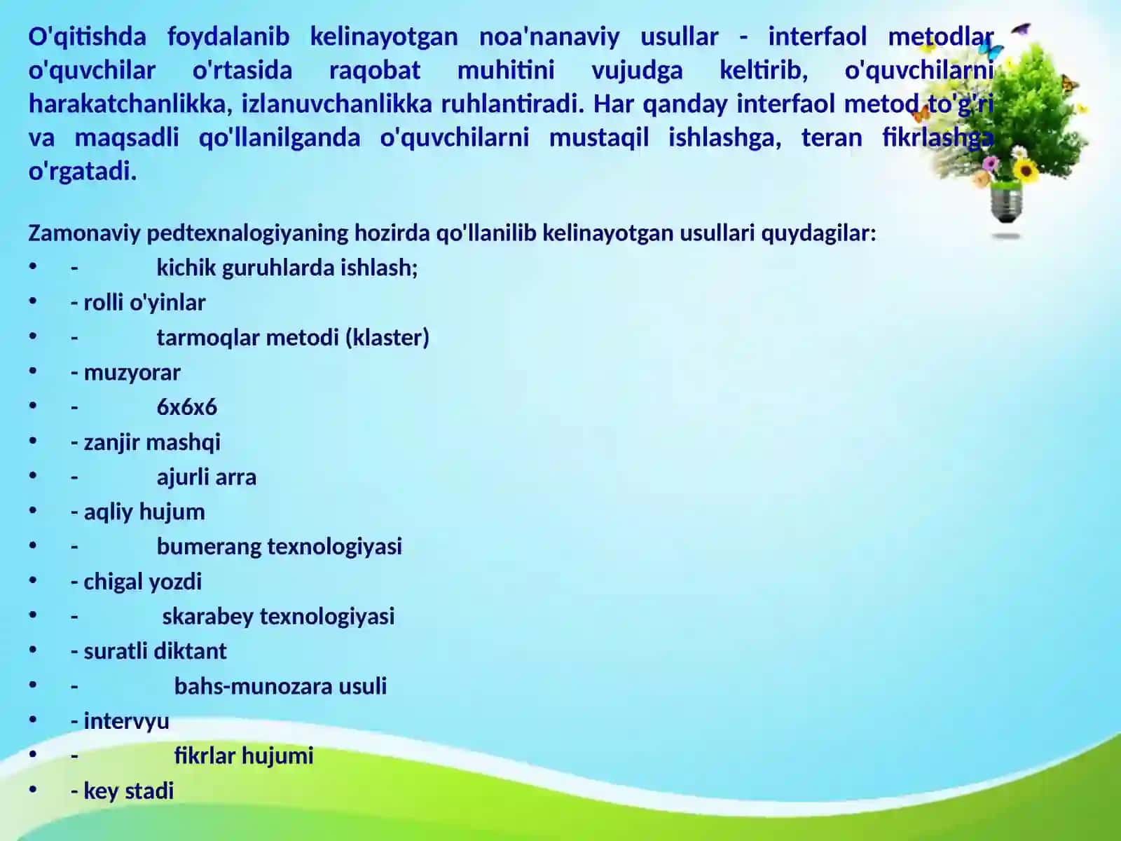 Kimyo fanini o'qitish texnologiyalari 4