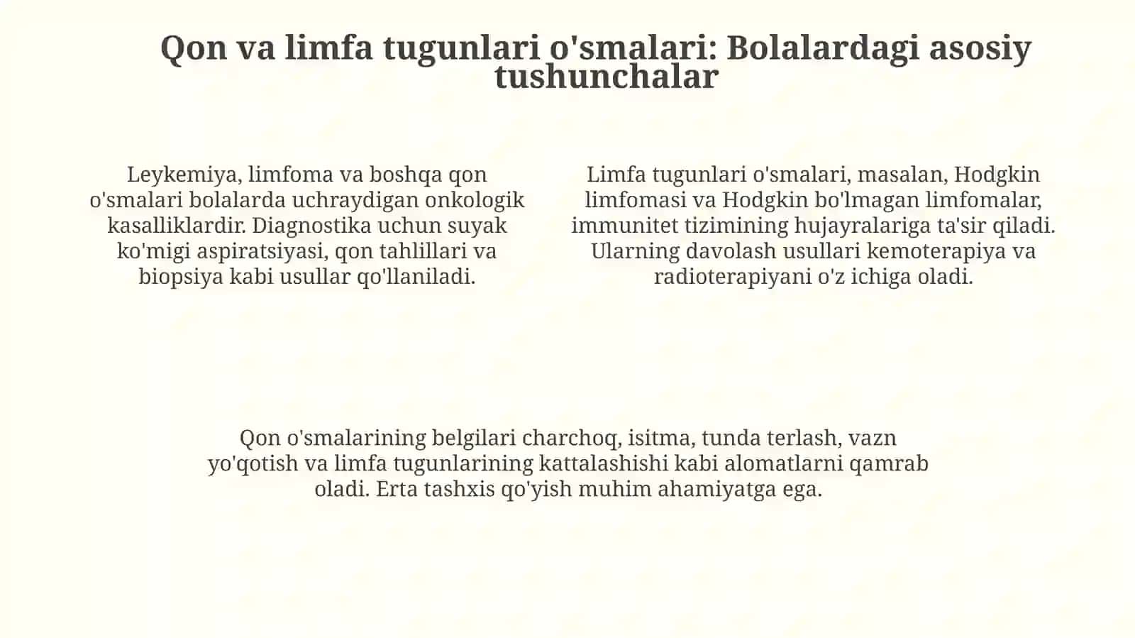 Qon va limfa oʻsmalari ogʻrigan oʻquvchilar bilangospitaltaʼlim 4