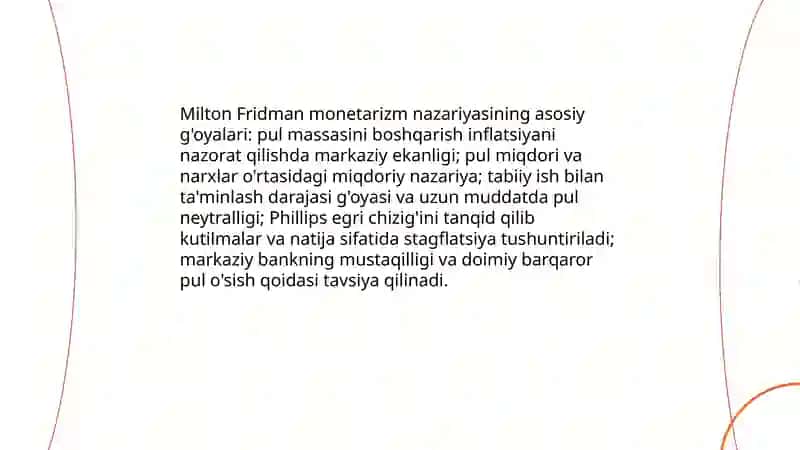 Chikago monetarizim maktabi va proteksionizim siyosatining mohiyati 4
