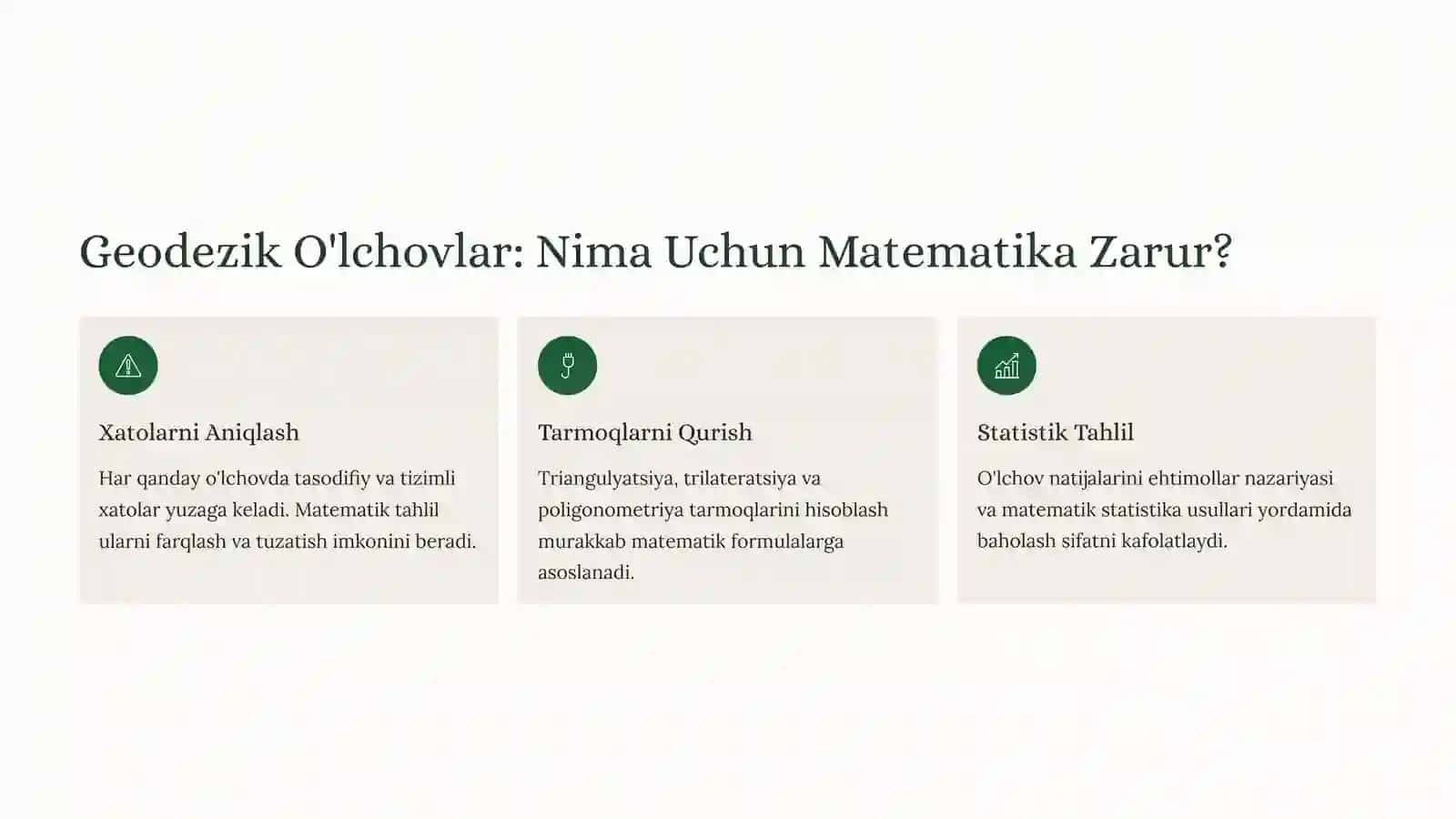 Geodezik O'lchovlarni Matematik Ishlab Chiqish 4