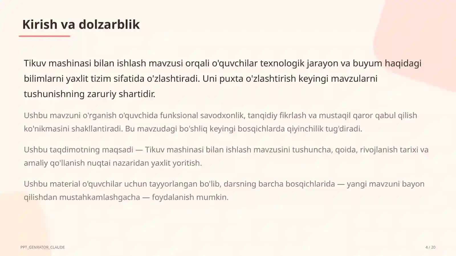 Tikuv mashinasi bilan ishlash (6-sinf) 4