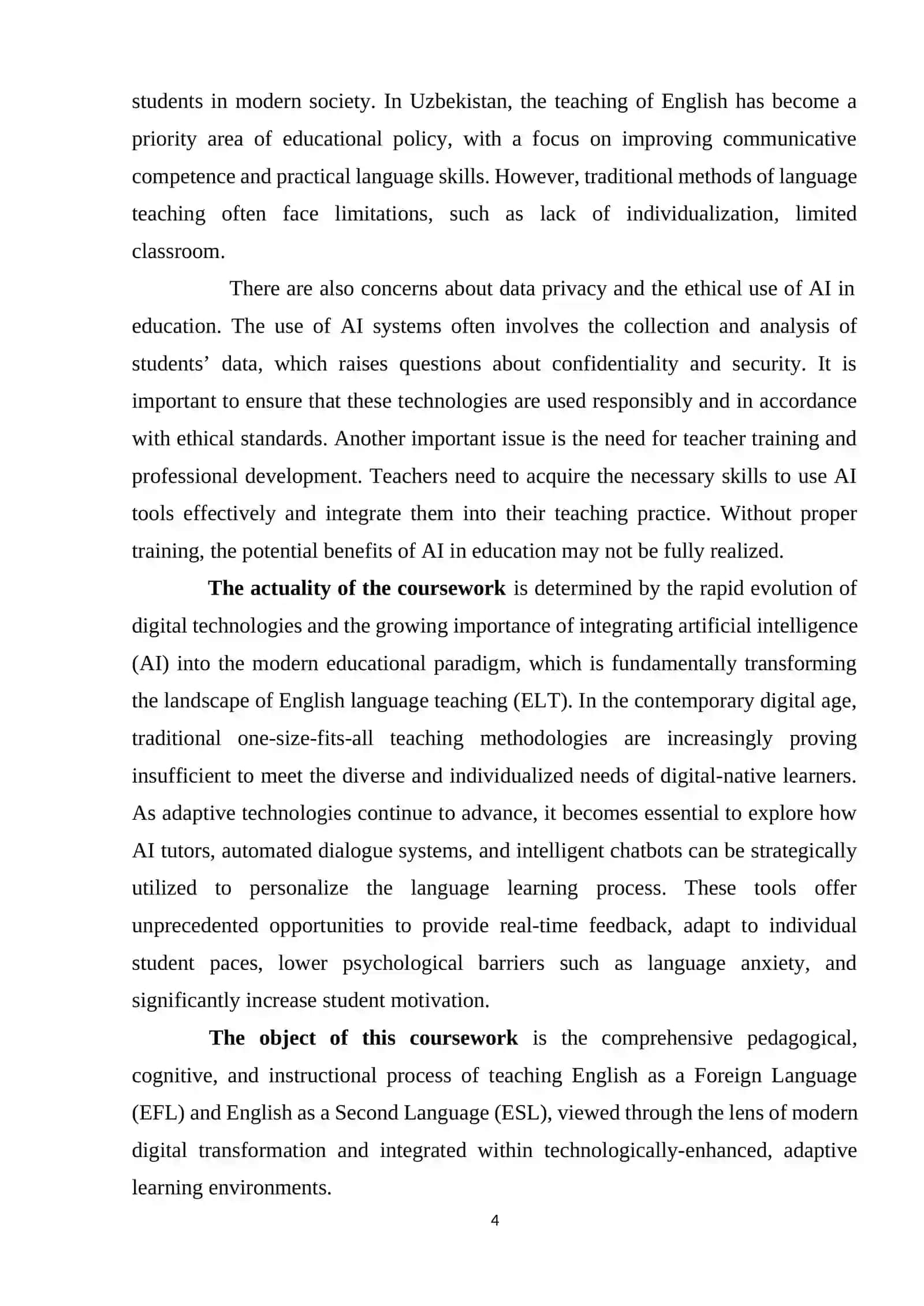 COURSEWORK: ARTIFICIAL INTELLIGENCE (AI) TUTORS AND CHATBOTS 4