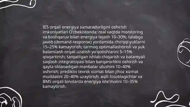 Oʻzbekiston Energiya tizimlarida IES larni ahamyati 4