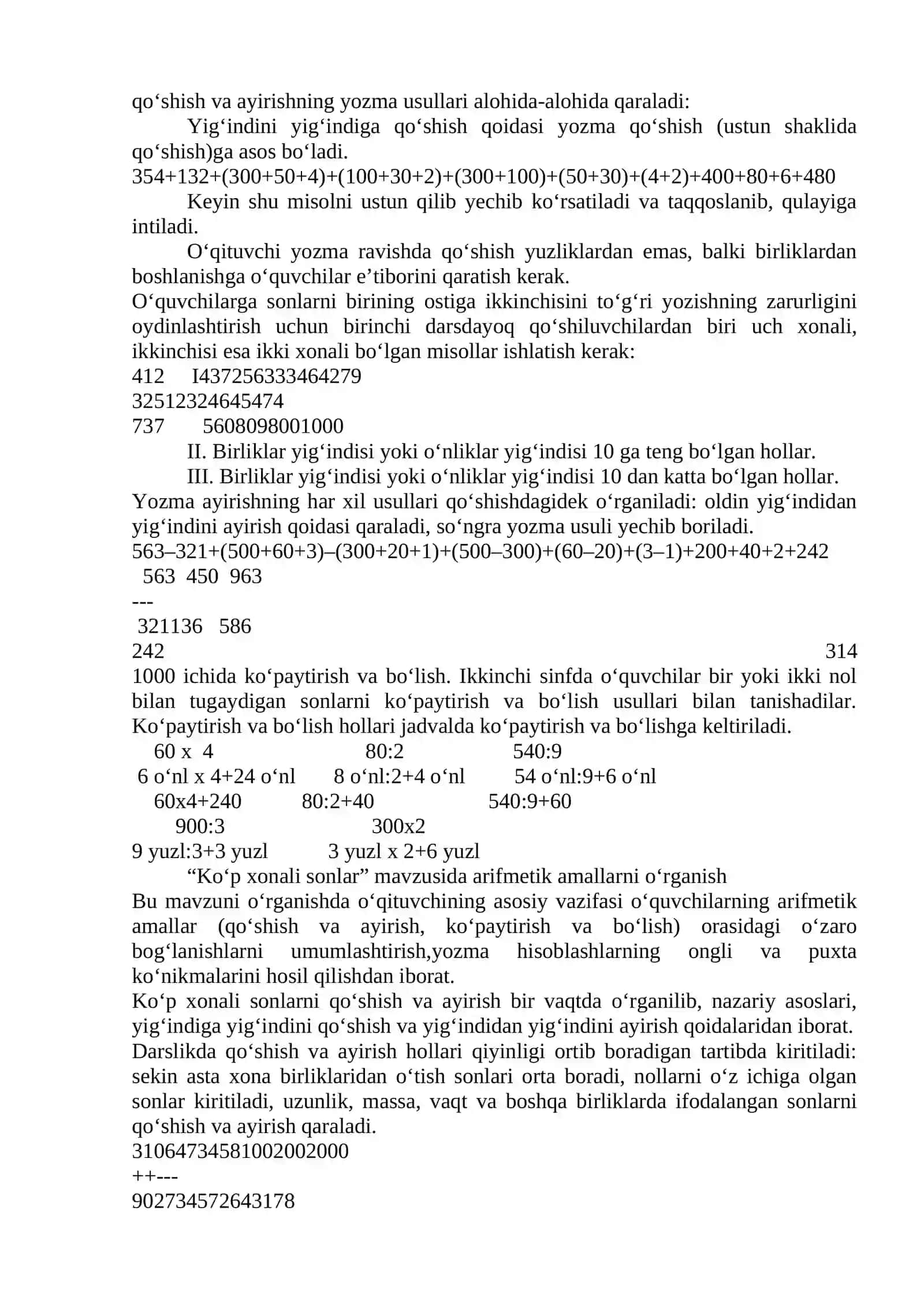 26-mavzu. O‘nli sanoq sistemasi xususiyatlari va uning nomerlashga asos qilib olinishi. Konsentrlar bo‘yicha nomerlashga o‘rgatish metodi. Darsni tashkil qilish, ko‘rgazmalilik hamda didaktik materiallardan foydalanish. Raqamlashga o‘rgatishda matematik diktantning o‘rni 4