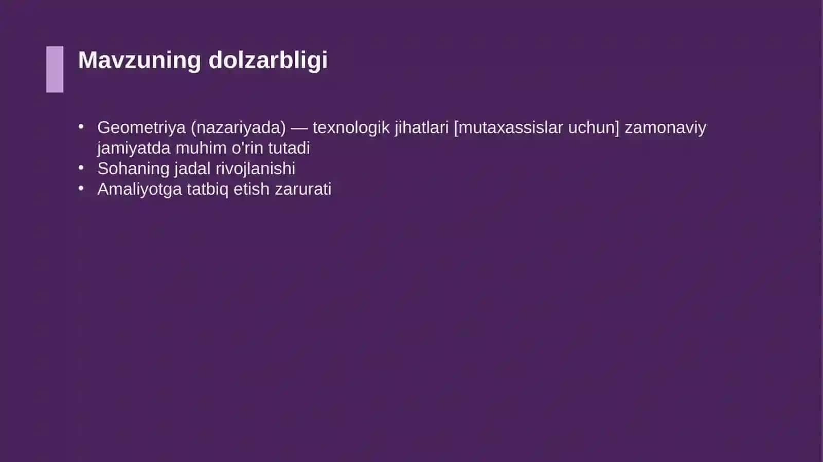 Geometriya (nazariyada) — texnologik jihatlari [mutaxassislar uchun] 4