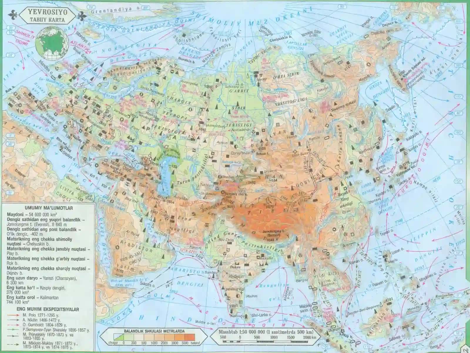 Yevrosiyo.Tabiiy-geografik o‘rni, o‘rganish tarixi 4